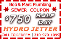 Backed-Up Drain half day jetter for Clogged Drain Mainline Residencial-Stoppage and Stopped Up Drain Sewer-Drain Service El Segundo
